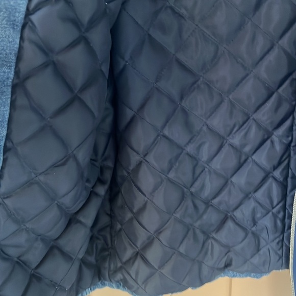 1990s Faded Glory Denim And Knit Zipper Jacket Quilted Lining Sz S Y2K - Picture 5 of 10